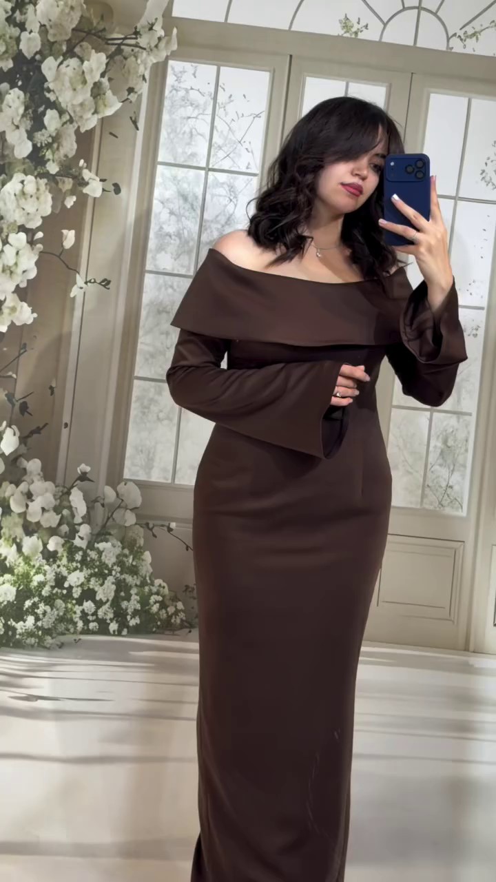 لباس مجلسی بلند طرح دار مدل 8467